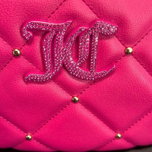 Juicy Couture | Raspberry Tart Pink Nag w/ Crossbody & Iconic Logo Bag Charm - Picture 8 of 9